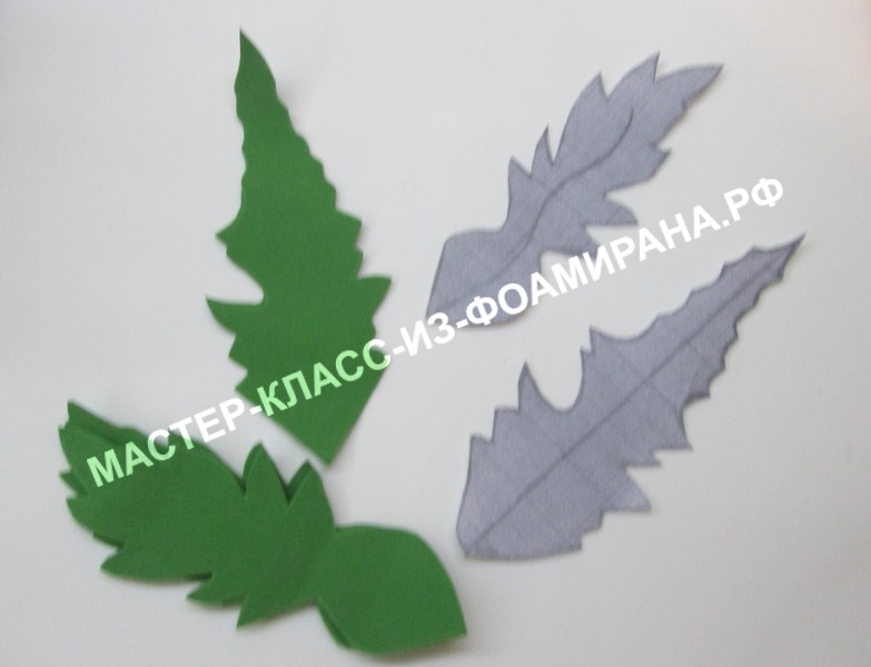 Выкройка листьев одуванчика из фоамирана, фото