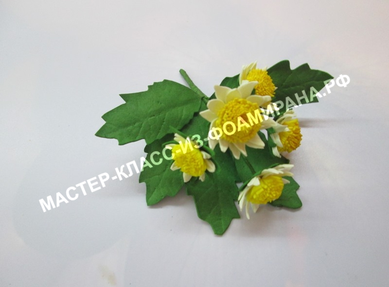 Букет хризантем из фоамирана: мастер-класс, фото