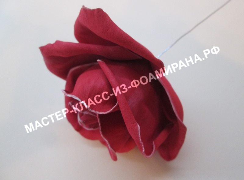 Мастер класс зимняя роза из фоамирана (подсвечник).