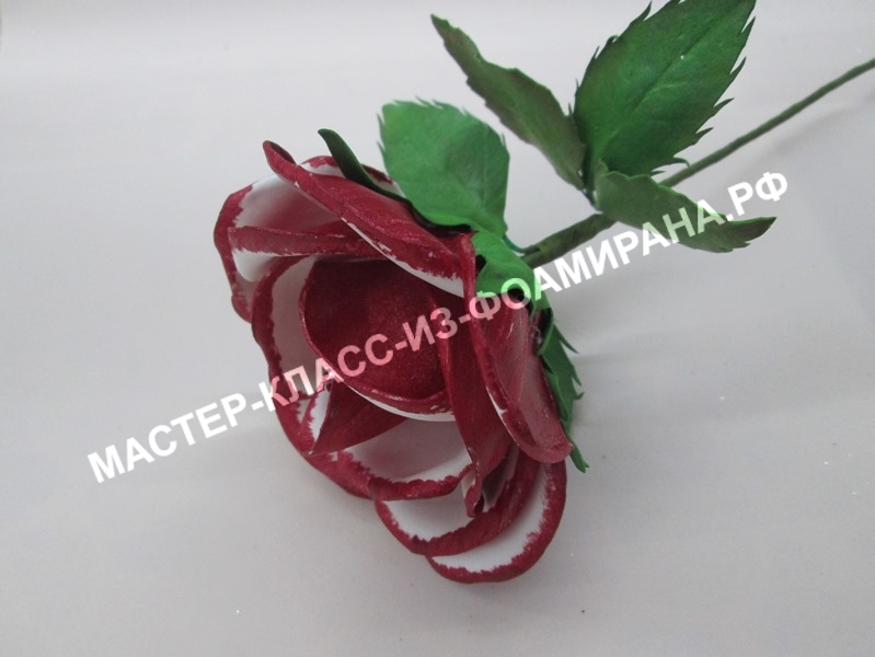 Красная роза на стебле из фоамирана: мастер-класс, пошаговые фото