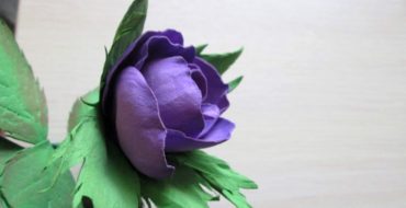 Сиреневая роза из фоамирана, фото